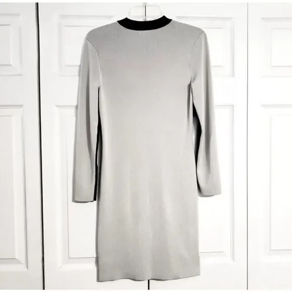 Rag & Bone Cecilee Merino Wool Dress gray black size medium excellent condition - Picture 3 of 5